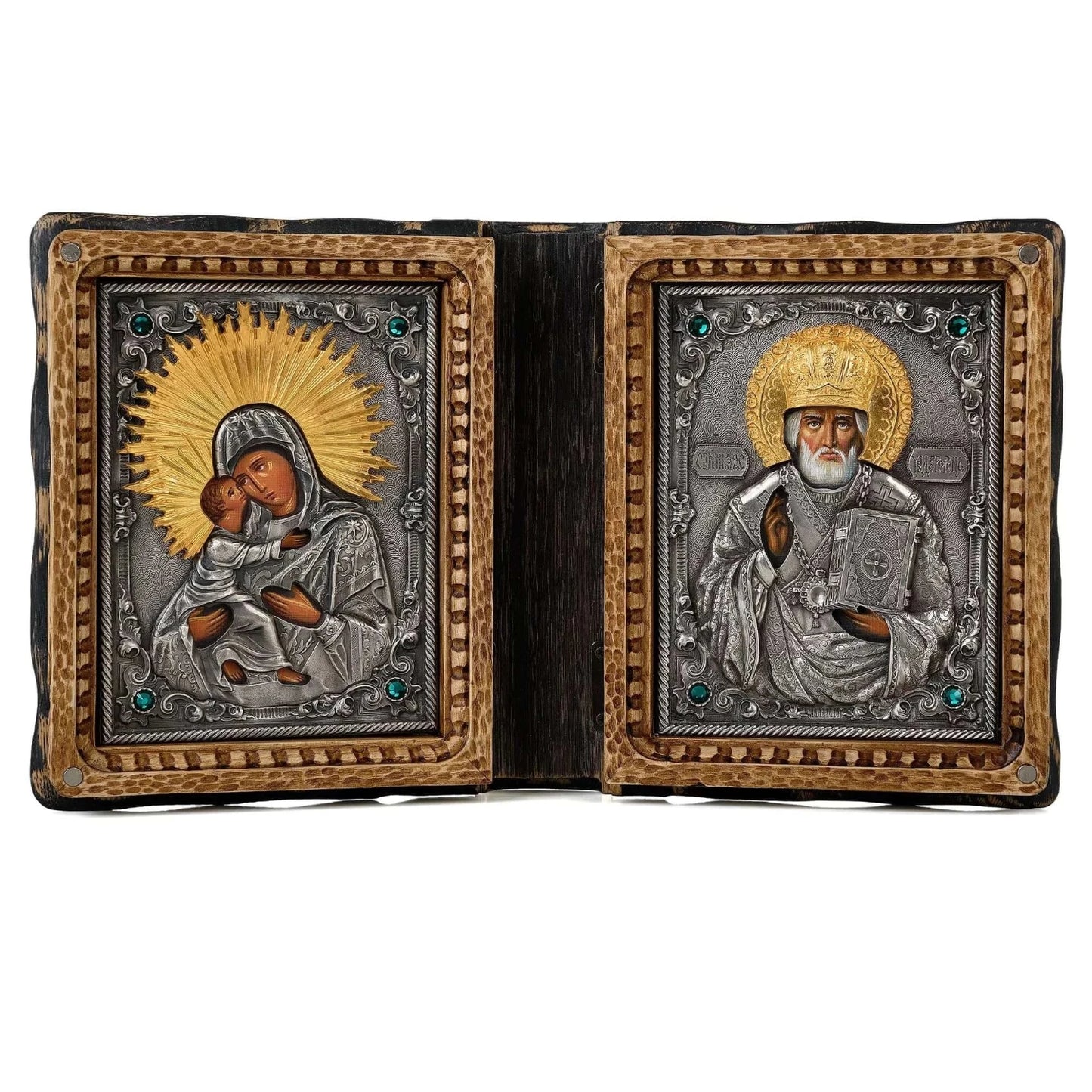 Icoana Diptic Maica Domnului și Sfântul Nicolae la pret de 1790 RON, diptic, diptice, ferecate, icoana, icoana cu iisus, icoana cu iisus hristos, icoana cu maica domnului, icoana diptic, icoana domnului iisus hristos, icoana iisus hristos, icoana iisus hristos pantocrator, icoana maica domnului, icoana maicii domnului, icoana ortodoxa, icoana sfantul nicolae, icoane, icoane cu maica domnului, icoane iisus, icoane ortodoxe, iisus hristos icoana ortodoxa