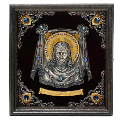 Icoana Domnului Iisus Hristos la pret de 4850 RON, basorelief, icoana, icoana cu iisus, icoana cu iisus hristos, icoana domnului iisus hristos, icoana iisus hristos, icoana iisus hristos pantocrator, icoana mahrama domnului, icoana ortodoxa, icoana sfanta mahrama a domnului, icoane, icoane iisus, icoane ortodoxe, Tablouri